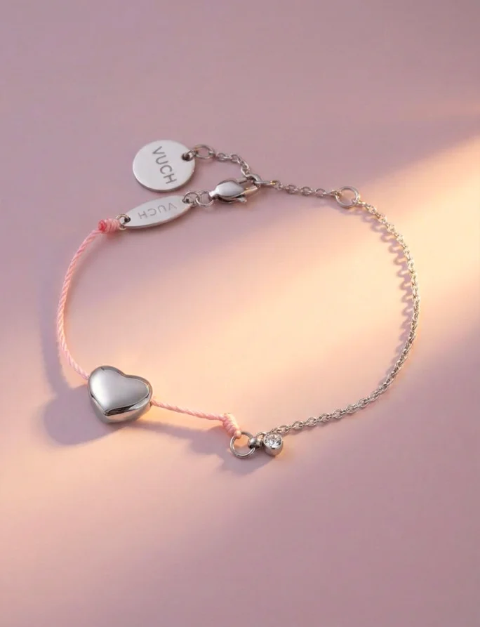 Náramek Shiny Heart Pink